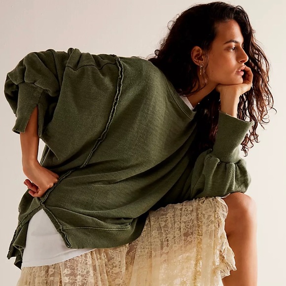 Free People We The Free Camden Sweatshirt Adventurer Size Large NWOT - Picture 2 of 13